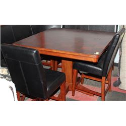 BAR HEIGHT TABLE WITH 2 STOOLS AND 2 BENCHES