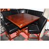 Image 2 : BAR HEIGHT TABLE WITH 2 STOOLS AND 2 BENCHES