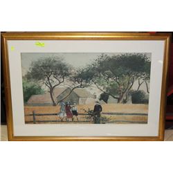 FRAMED PRINT OF  HOMER'S "CHILREN ON THE FENCE"
