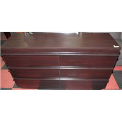 6 DRAWER ESPRESSO DRESSER WITH MISMATCHED MIRROR
