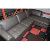 Image 2 : NEW GREY LEATHERETTE CHAISE LOUNGE SECTIONAL