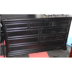 NEW BLACK 9 DRAWER DRESSER NO HANDLES