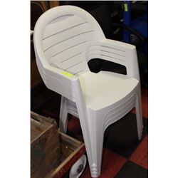 PATIO PLASTIC DECK CHAIRS X4