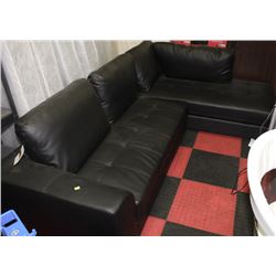 NEW BLACK LEATHER APT SIZE SECTIONAL
