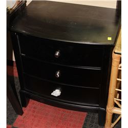 SHOWHOME BLACK 3 DRAWER NIGHT STAND