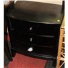 Image 1 : SHOWHOME BLACK 3 DRAWER NIGHT STAND
