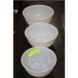 SET OF 3 FIREKING SWIRL BOWLS