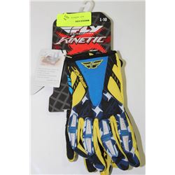 FLY RACING SIZE L-10 RACING GLOVES ON CHOICE: BLUE