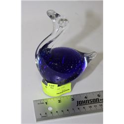ESTATE BLUE GLASS BIRD ORNAMENT