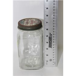 NABOB VINTAGE GLASS JAR W LID