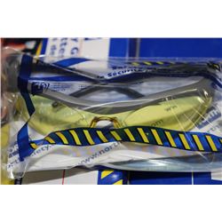 CASE OF NORTH SAFETY GLASSES GREY FRAME, YELLOW