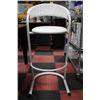 Image 2 : TALL TILE TABLE WITH 2 WHITE HIGH CHAIRS