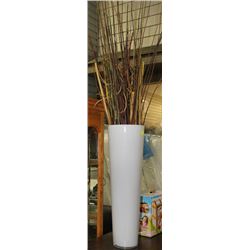 SHOWHOME TALL WHITE VASE W ARTIFICIAL FOLIAGE