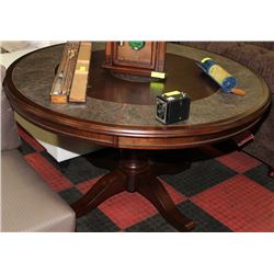 NEW WOOD AND STONE TOP ROUND KITCHEN TABLE