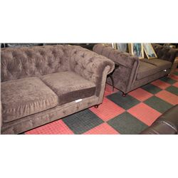 SHOWHOME BROWNISH FABRIC SOFA W LOVE SEAT