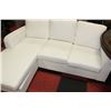 Image 1 : WHITE LEATHERETTE APT SIZE SECTIONAL