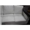 Image 2 : WHITE LEATHERETTE APT SIZE SECTIONAL