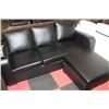 Image 1 : BLACK LEATHERETTE APT SIZE SECTIONAL