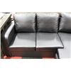 Image 2 : BLACK LEATHERETTE APT SIZE SECTIONAL