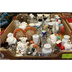 BOX WITH LARGE ASST. OF ESTATE SALT AND PEPPER