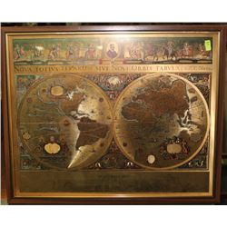 FRAMED, GILDED, BLAEU WALL MAP