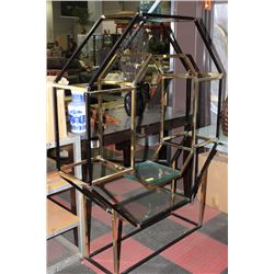 BLACK AND BRASS TONE WALL SHELF***