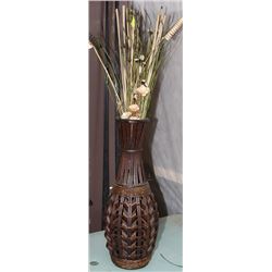WICKER VASE WITH ARTIFICIAL FOLIAGE