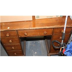 WOOD WRITING DESK (NEEDS REFINISHING)