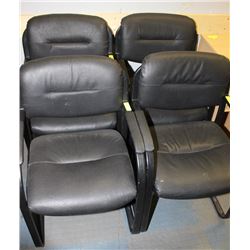 4 LEATHER OFFICE CHAIRS