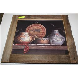 WOOD FRAMED NATIVE PICTURE