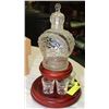 Image 1 : WOOD AND GLASS DECANTER SET (INCOMPLETE)