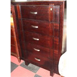 SHOWHOME WOOD 5 DRAWER CHEST OF DRAWERS