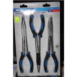 MASTERCRAFT 3 PC LONG REACH PLIER SET
