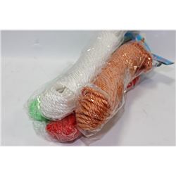 BUNDLE OF 4 NEW COLOURED ROPE