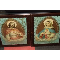 PAIR OF RELIGIOUS PICTURES (SCRATCHED FRAMES)
