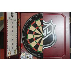 DART BOARD W NHL CABINET