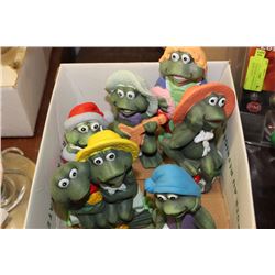 SMALL BOX OF FROG FIGURINES