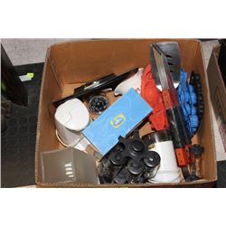 BOX W/ HARLEY DAVIDSON CLOCK, BBQ