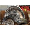 Image 1 : BOX OF ASSORTED SILVER PLATES/TRAYS