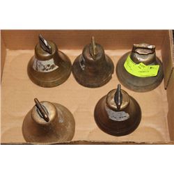 SET OF 5 VINTAGE BELLS