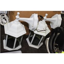 PAIR OF WHITE OUTDOOR WALL SCONCES