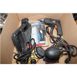 BOX W/ 3 1/4 IN. PLANER, PALM SANDER,