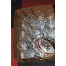 BOX W/ SET OF 12 GLASSES, DECORATIVE