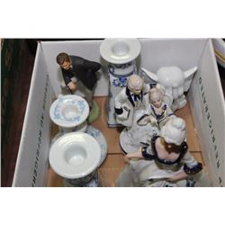 SMALL BOX OF PORCELAIN FIGURES