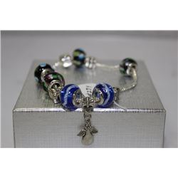 SILVER CHARM GLASS BRACELET