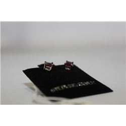 STERLING SILVER RUBY EARRINGS