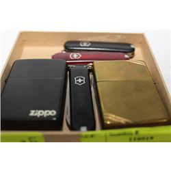 TRAY W/ 2 ZIPPO LIGHTERS