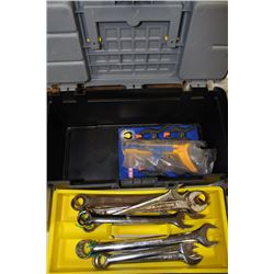 MEDIUM BLACK POWERFIST TOOLBOX WITH WRENCHS ETC