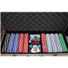 Image 1 : LARGE POKER CHIP SET W/ CARDS IN METAL CASE