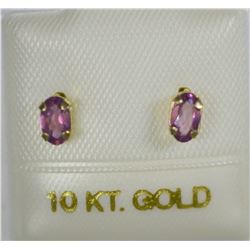 10K GOLD GARNET EARRINGS
